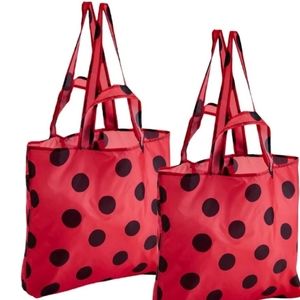IKEA Skynke Reusable Shopping Bag polka dots